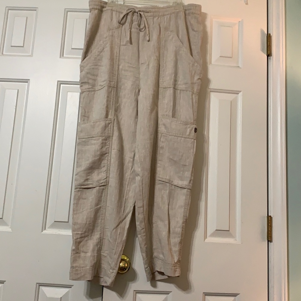 Free People Linen Blend Cargo Pants